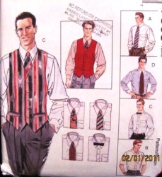 7365 MCCALLS LINED VEST, SHIRT, TIE LENGTHS, BOW TIE PATTERN S-L,XL-XXXL