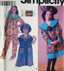 7367 SIMPLICITY GIRL TRIBAL BUTTON DRESS, TOP, PANTS, HAT SHANTI PATTERN 5-8
