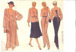 7368  VOGUE 70s LS BLOUSE, CAMISOLE, A-SKIRT, PANTS PATTERN 12
