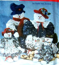 7399 22 & 33'' GREETER SNOWMEN, SNOW WOMEN DOLL PATTERN