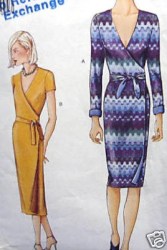 7405 EZ VOG JERSEY KNIT WRAP DRESS LENGTHS PATTERN 8-12