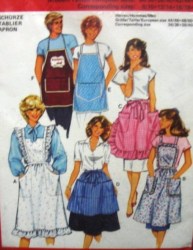 7419 SO EZ UNISEX 1/2 FULL BIB APRONS PATTERN 8/10-20/40