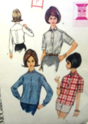 7425 1964 BUTTON YOKE SS-LS SHIRT SEALED PATTERN 12 32''