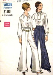 7449 68 SO COOL FLARE CUFF PANTS PATTERN 24'', 27'' WAIST