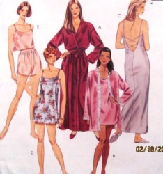 7450 WRAP ROBE LENGTHS,BELT,X-NITEGOWN,CAMI,SHORTS PATTERN XS-XL