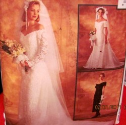 7451 BRIDES/MAID SS-LS GOWN,DETACH TRAIN PATTERN 16, 12,10