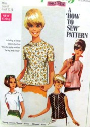 7457 EZ 1967 SEW BLOUSES SLEEVES /COLLAR OR NOT PATTERN 8, 14