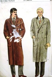 7467 MEN'S LINED DOUBLE BREASTED COLLAR COAT LENGTHS PATTERN 44