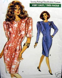 7469 VOGUE EZ LOOSE TAPERED DRESS 1989 PATTERN 6-10, 12-16 OR 18-22 CHOICE