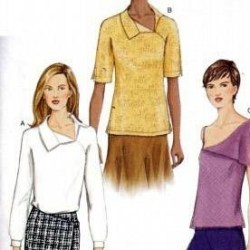 7477 VOGUE STRAPPY OVERLAY FLIP BLOUSE EZ PATTERN 14-18