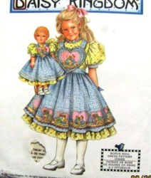 7477 DK GIRLS DRESS,PINAFORE, 17'' DOLL DRESS PATTERN 3-6