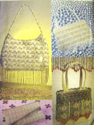 7487 4 VOGUE SIZED EVENING BEADED BAGS  CLUTCH/ HANDLES PATTERN UNCUT