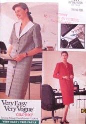 7491 EZ STRT SS-LS BUTTON DRESS,DETACH DICKEY PATTERN 14-18