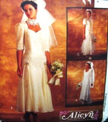 7497 LACY FLAPPER BRIDES/ MAID DROP WST GOWN PATTERN 10,12, 16