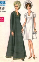 7499  VOGUE 1969 MATERNITY A-LINE DRESS LENGTHS PATTERN 14 36"