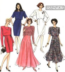 7502 SIMPLICITY STRT- LONG FLARE DRESS/ OVERBODICE PATTERN 6-10,12-16