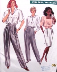7510 1989 STRAIGHT SKIRT, PANTS CUFFS OR NOT EZ PATTERN 8-12