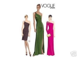 7510  VOGUE 1 SHOULDER STRAPPY EVENING DRESS PATTERN 8-12 uncut