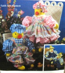 7512 18'' DUCK, CHICK DOLLS, OVERALLS,HAT CLOTHES PATTERN