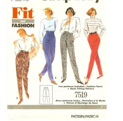 7519  BASIC FITTING SHELL, FASHION PANTS PATTERN 12-18