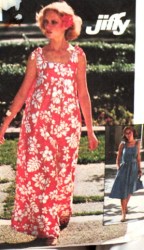 7520 JIFFY 76 TIED ON INSET DRESS LENGTHS,BELT,BAG PATTERN S,M