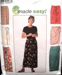 7525 6 EZ SKIRTS LENGTHS MOCK WRAP OR NOT PATTERN 6-10,12=16