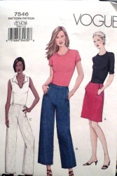7546 EZ A-LINE SHORTER SKIRT,PANTS CROP OR NOT PATTERN 12-16