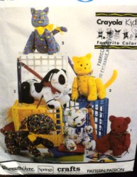 7552 AUTOGRAPH HOUND DOG, CAT, 18'' BEAR STUFFED ANIMAL PATTERN
