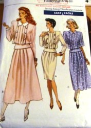 7560 BLOUSON TUCK PEPLUM SS-LS TOP, SKIRT LENGTHS PATTERN 14-18