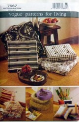 7567 VOGUE ROUND TO SQUARE FLOOR CUSHIONS PILLOWS PATTERN UNCUT