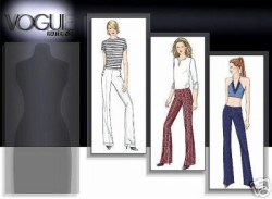 7573 VOGUE STRETCH LO RISE FLOOR PANTS PATTERN 6-22 3 SZS