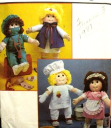 7580 16''18''CPK SCULPTURE DOLL SURGEON,COOK,NURSE,WAITRSS PATTERN