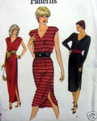 7580 LONG PULLOVER V-DRESS LENGTHS PATTERN 10