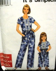 7583 SO EZ  MS XS-XL,GIRL 2-6 SS TIED ROMPER PATTERN