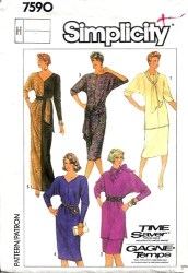 7590 JIFFY 80S JERSEY GIRL 1-2 PC DRESS LENGTHS PATTERN 16-20