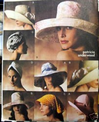 7600 VOGUE BIG FLOPPY HATS, TURBAN, SCARF HATS PATTERN S-L uncut
