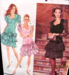 7611 SWEETHEART SS-LS RUFFLED DRESS,OVRSKIRT PATTERN 8-14