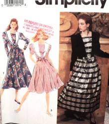 7615 INSET SAILOR COLLAR SS-LS DRESS LENGTHS PATTERN 6-10