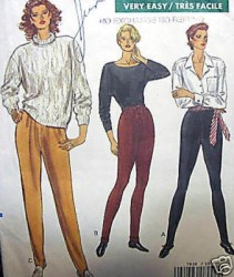 7630 VOGUE STRETCH TAPER PANTS, STIRRUPS EZ 89 PATTERN 6-10,12-16 CHOICE