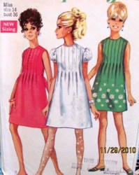 7633 '68 NO COLLAR TIE TUCK DRESS SLVS OR NOT PATTERN 14