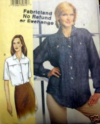 7636  VOGUE BETZINA LOOSE BOXY SS-LS YOKE SHIRT PATTERN ABC, DEF, CHOICE UNCUT