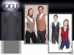 7644 Vogue EZ UNISEX VESTS, TIE, ASCOT  PATTERN XS-XL Uncut