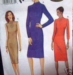 7646 KNIT TUCK DRESS SLEEVES OR NOT PATTERN 8-12