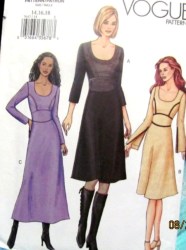 7647 VOGUE CLOSE FIT INSET MIDRIFF FLARE DRESS LENGTHS PATTERN 14-18; 8-12