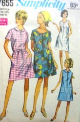 7655 '68 ZIPPY A-DRESS SLVS OR NOT PATTERN 18.5,41'',14.5 37''