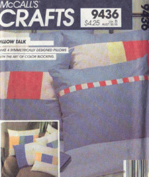 9436 4 ASYMMETRIC COLOR BLOCKED SQUARE PILLOWS PATTERN