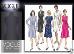 7693 VOGUE  EZ MOCK WRAP TIE,  STRAIGHT -BIAS, DRAPE DRESS PATTERN 12-16 or 18-22 choice  UNCUT