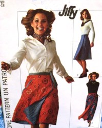 7699 JIFFY FRONT WRAP REVERSIBLE SKIRT LENGTHS PATTERN MD,LG