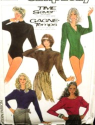 7702 STRETCH KNIT LONG SLEEVE BODY SUIT BK ZIP PATTERN 6-10