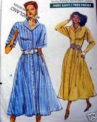 7715 VOGUE  '90 LONGER FLARE DRESS LENGTHS EZ PATTERN 12-16